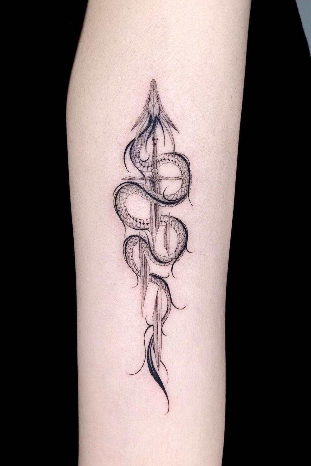 Dragon and Sword Tattoo