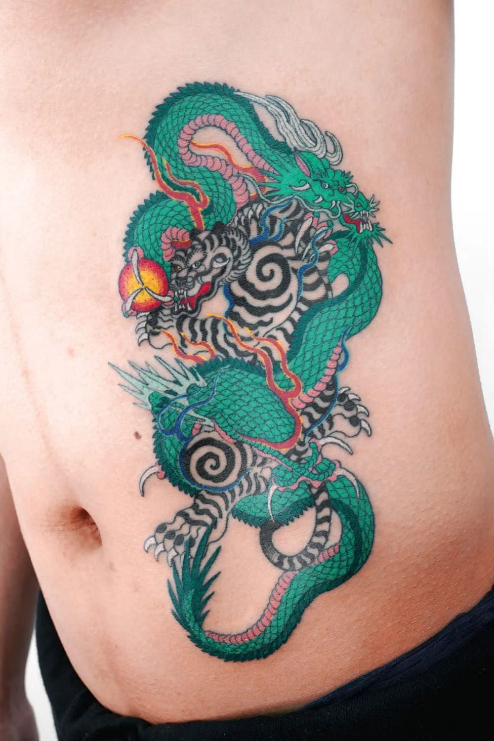 Dragon and tiger tattoo
