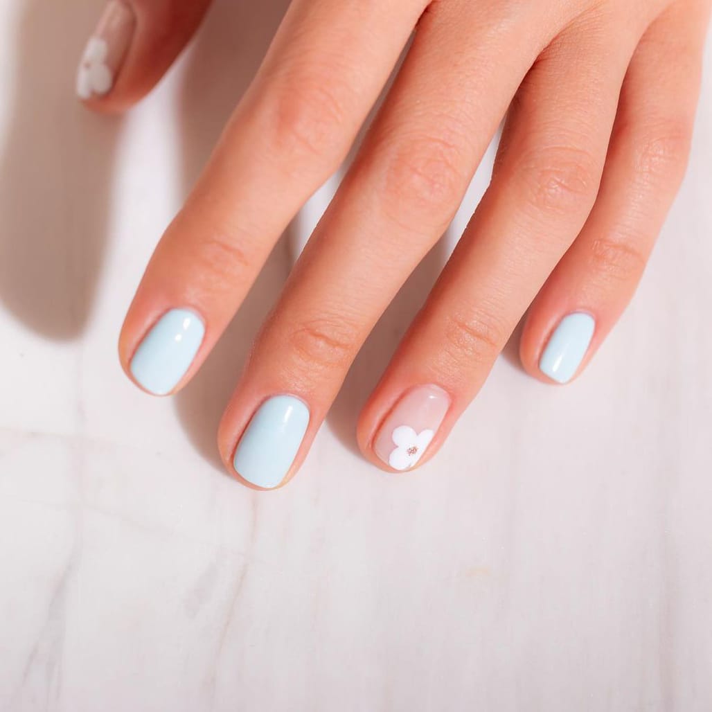 Extremely light blue nails