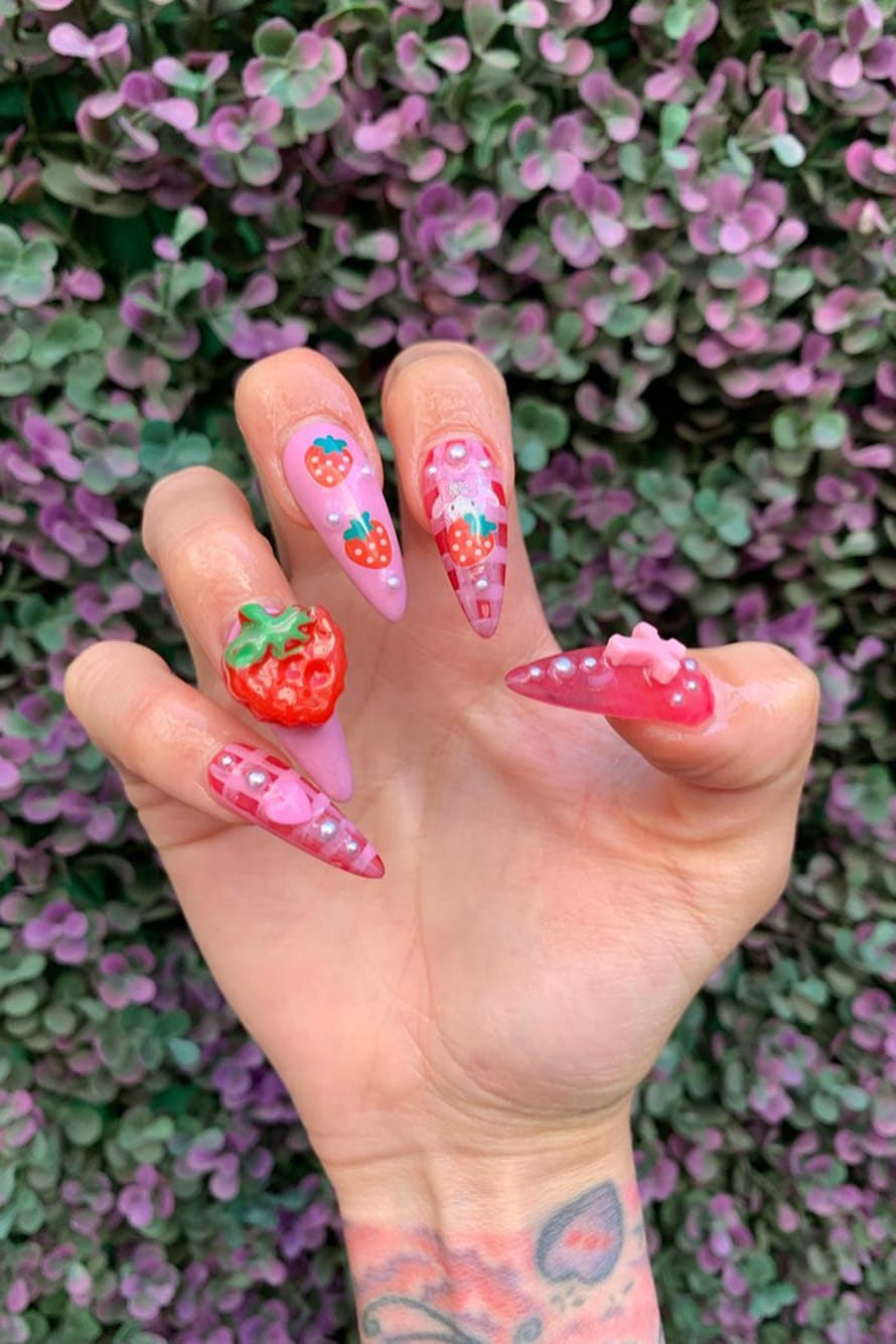 Fruity Spring Long Nails