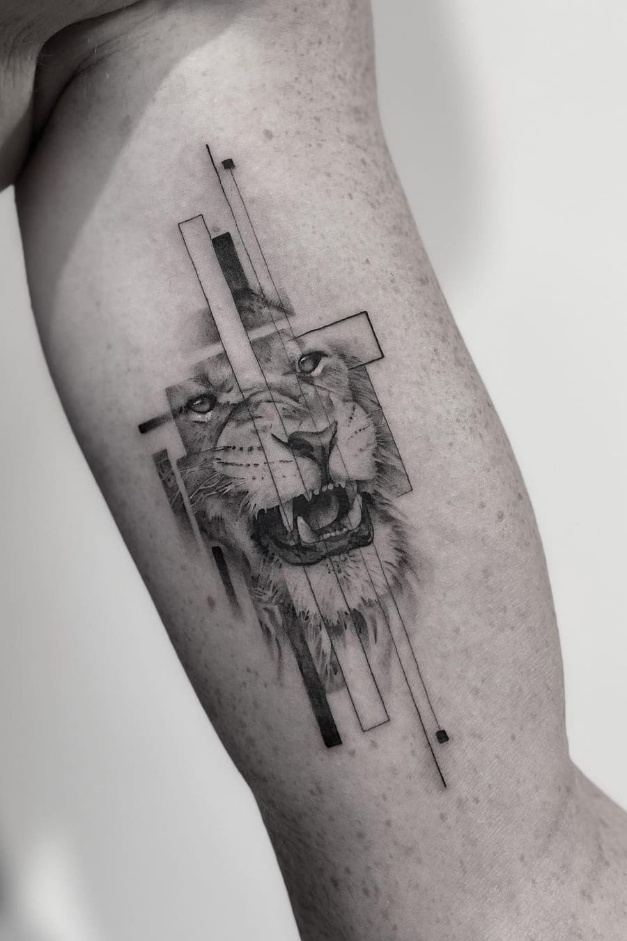 Geometric Lion Tattoo