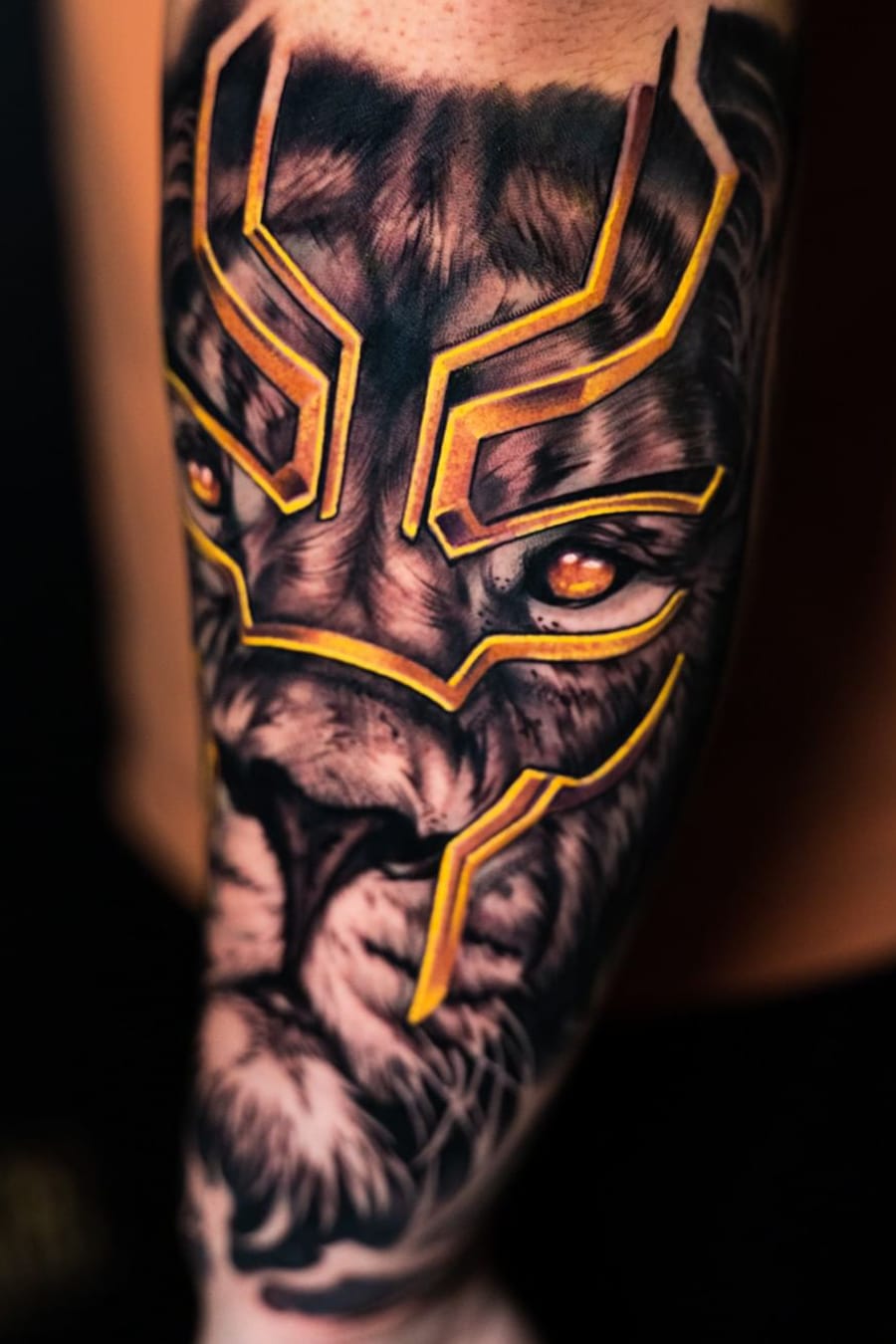 Gold Lion Tattoo
