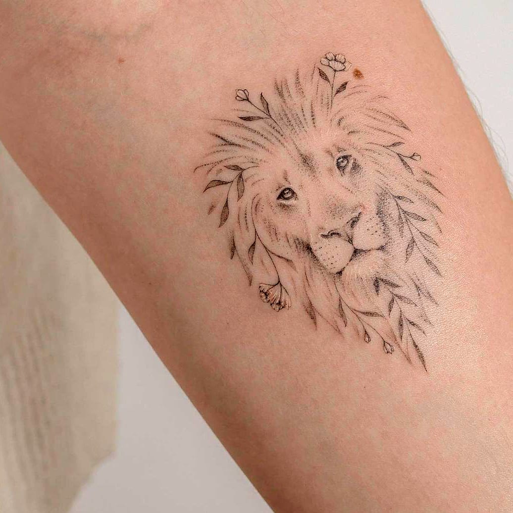 Natural Lion Tattoo