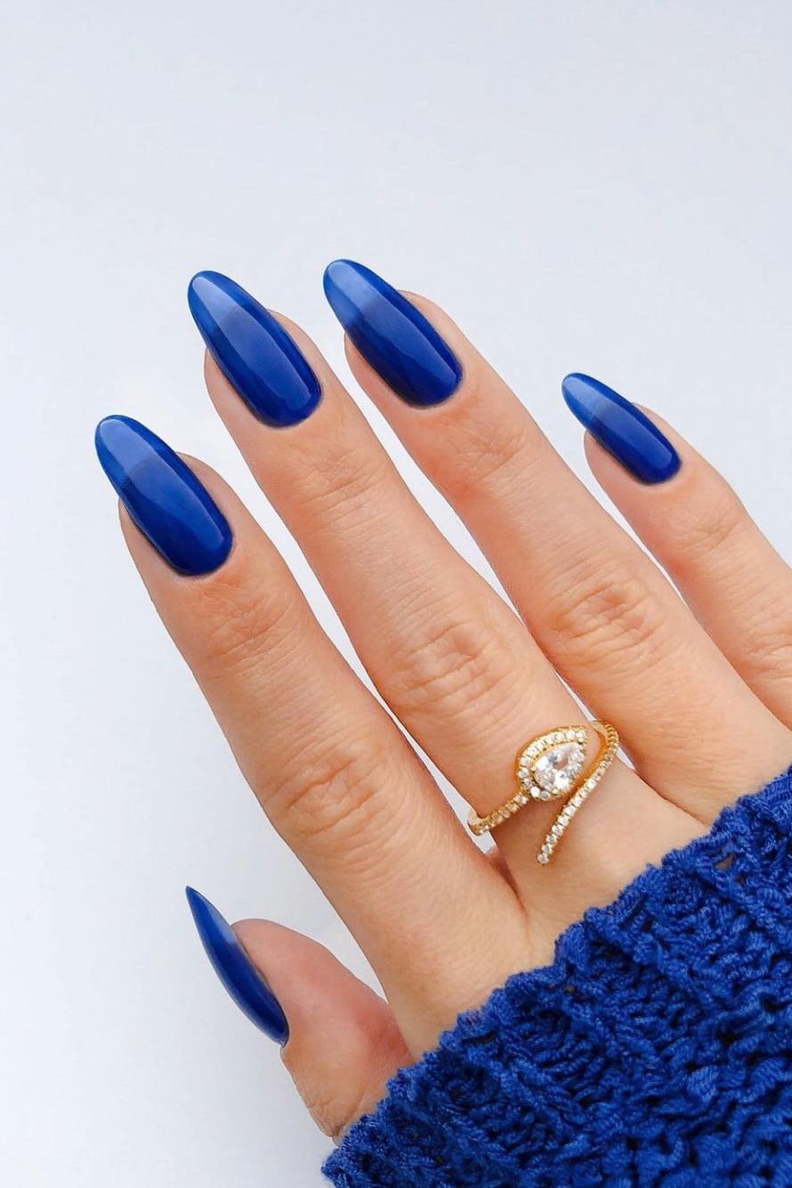 Navy Blue Jelly Nails