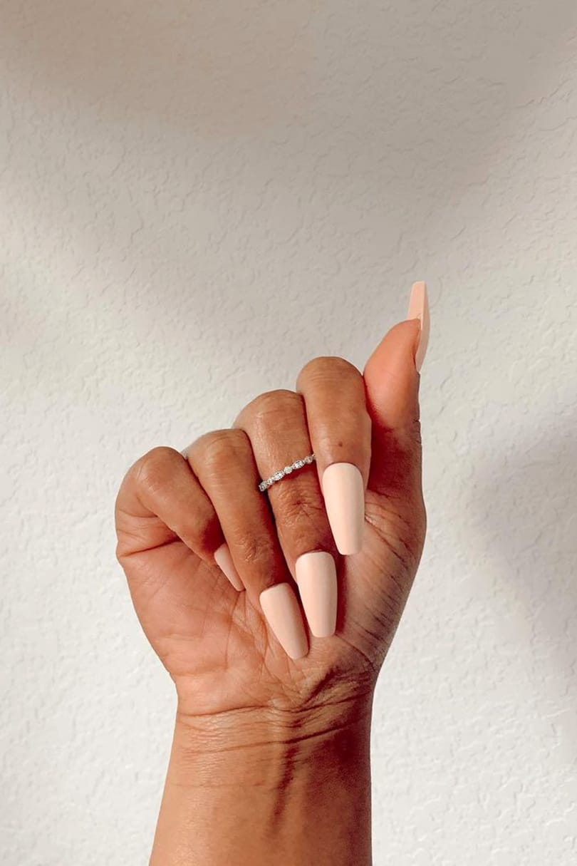 Neutral Spring Long Nails