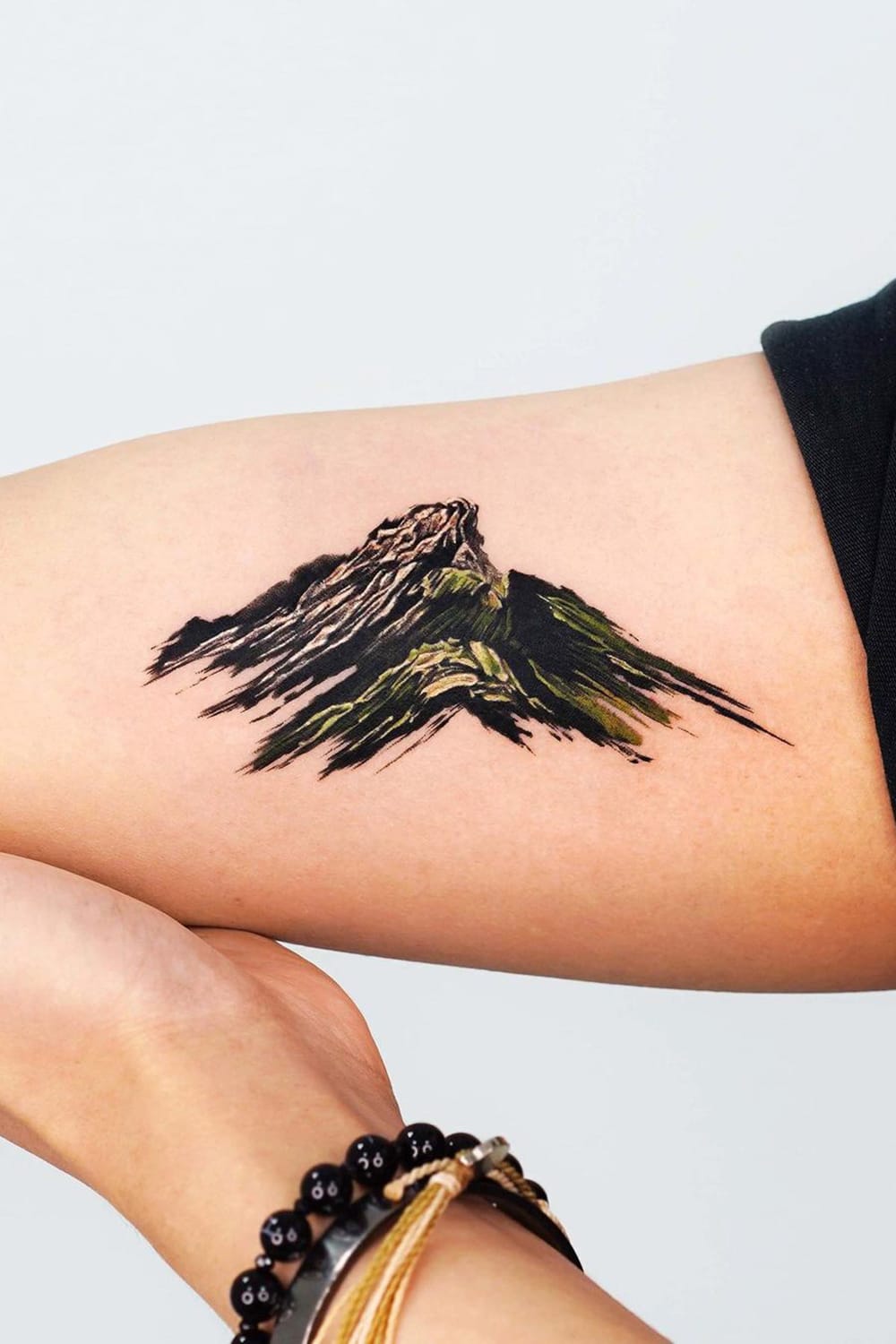 Oil painting mountain tattoo