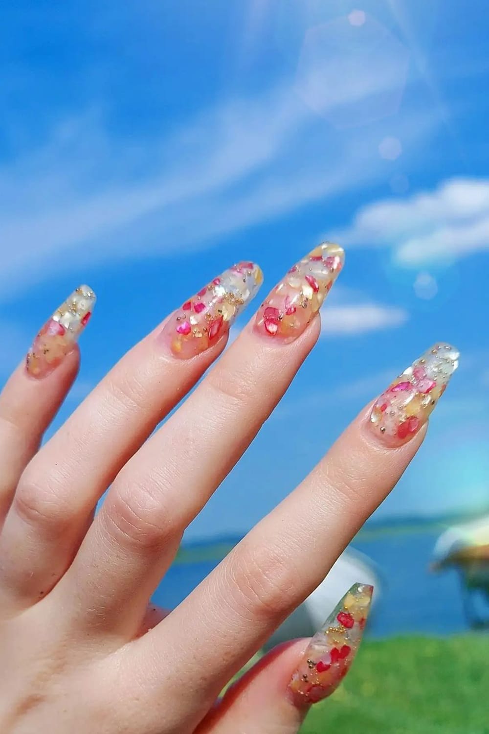 Shell Spring Long Nails