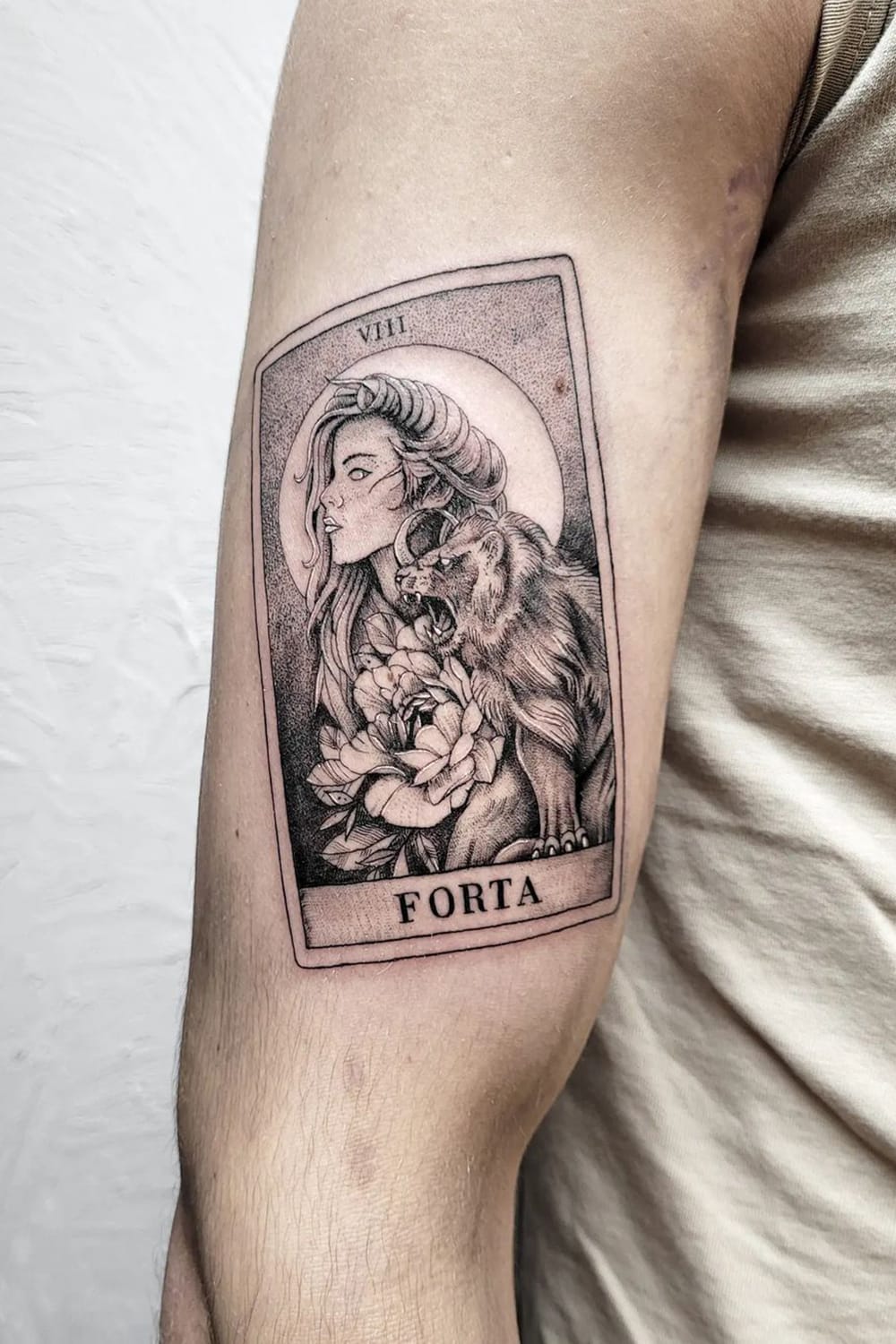 Tarot Lion Tattoo