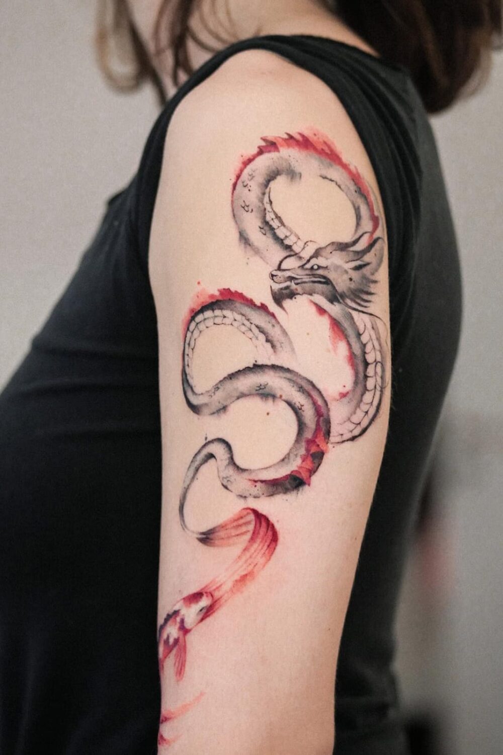Watercolor Dragon Tattoo