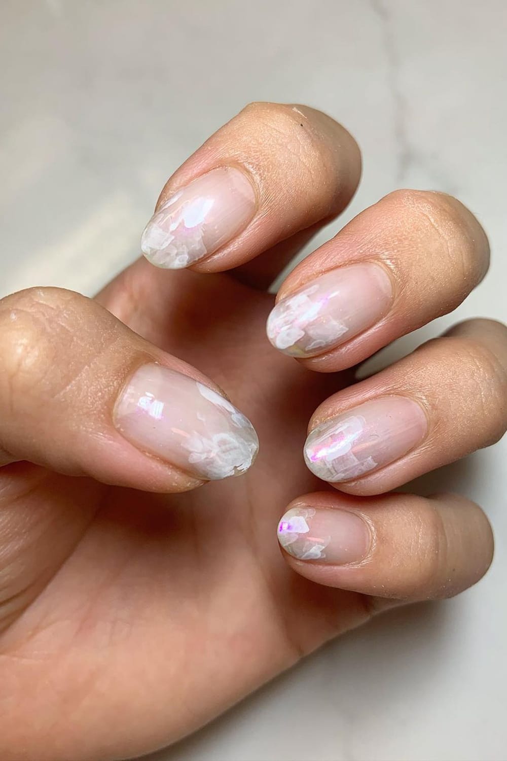 White watercolor nails