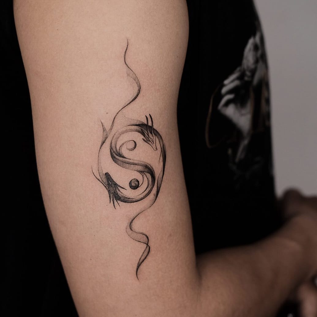 Yin Yang Dragon Tattoo