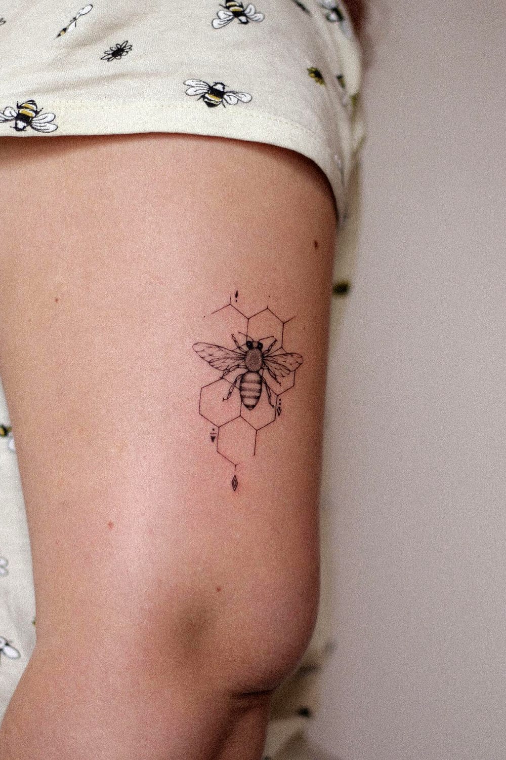 Bee Geometric Tattoo-2