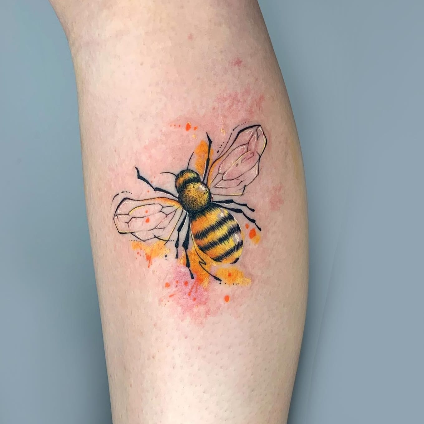 Bee Watercolor Tattoo-1