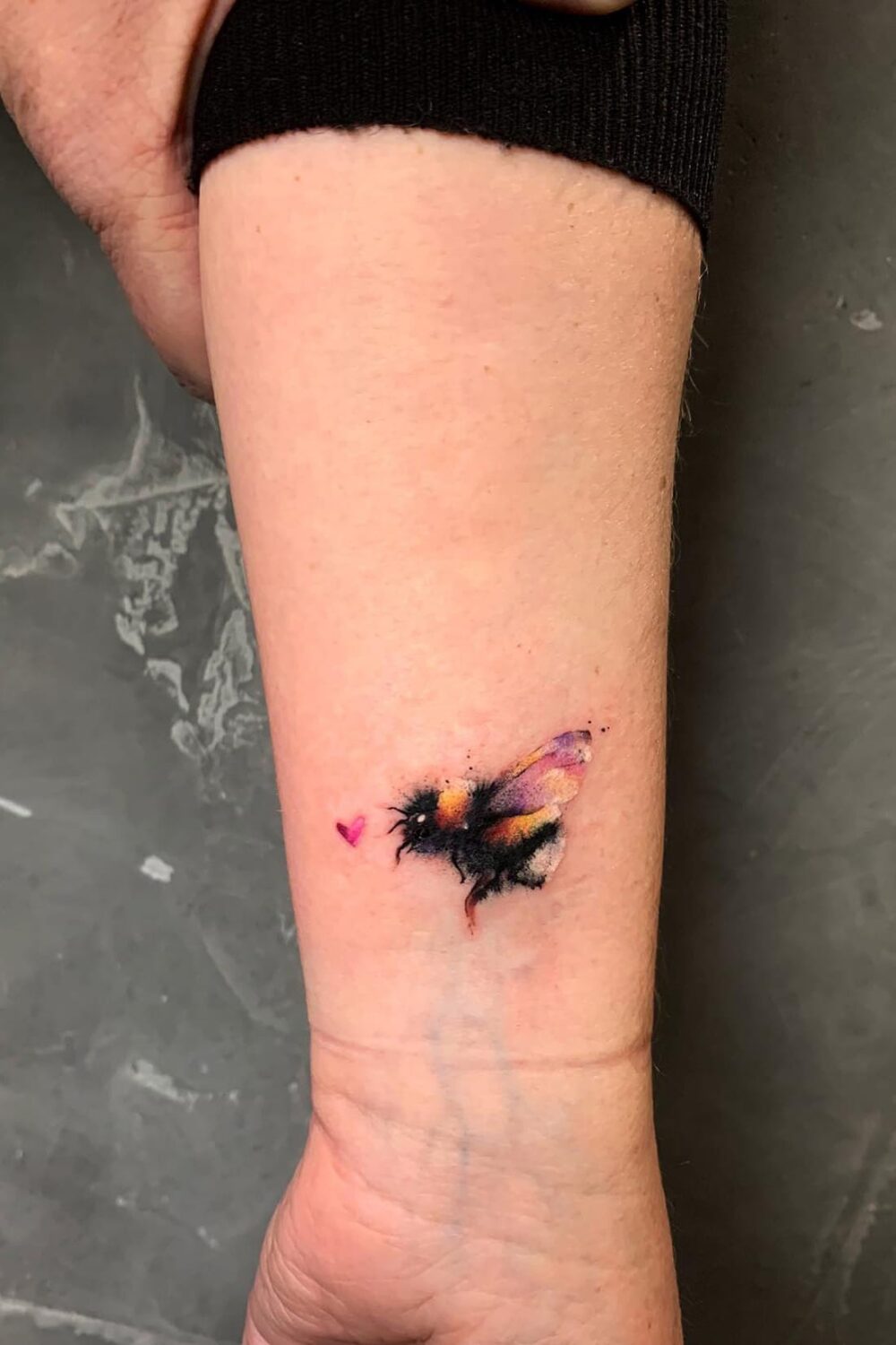 Bee Watercolor Tattoo-2