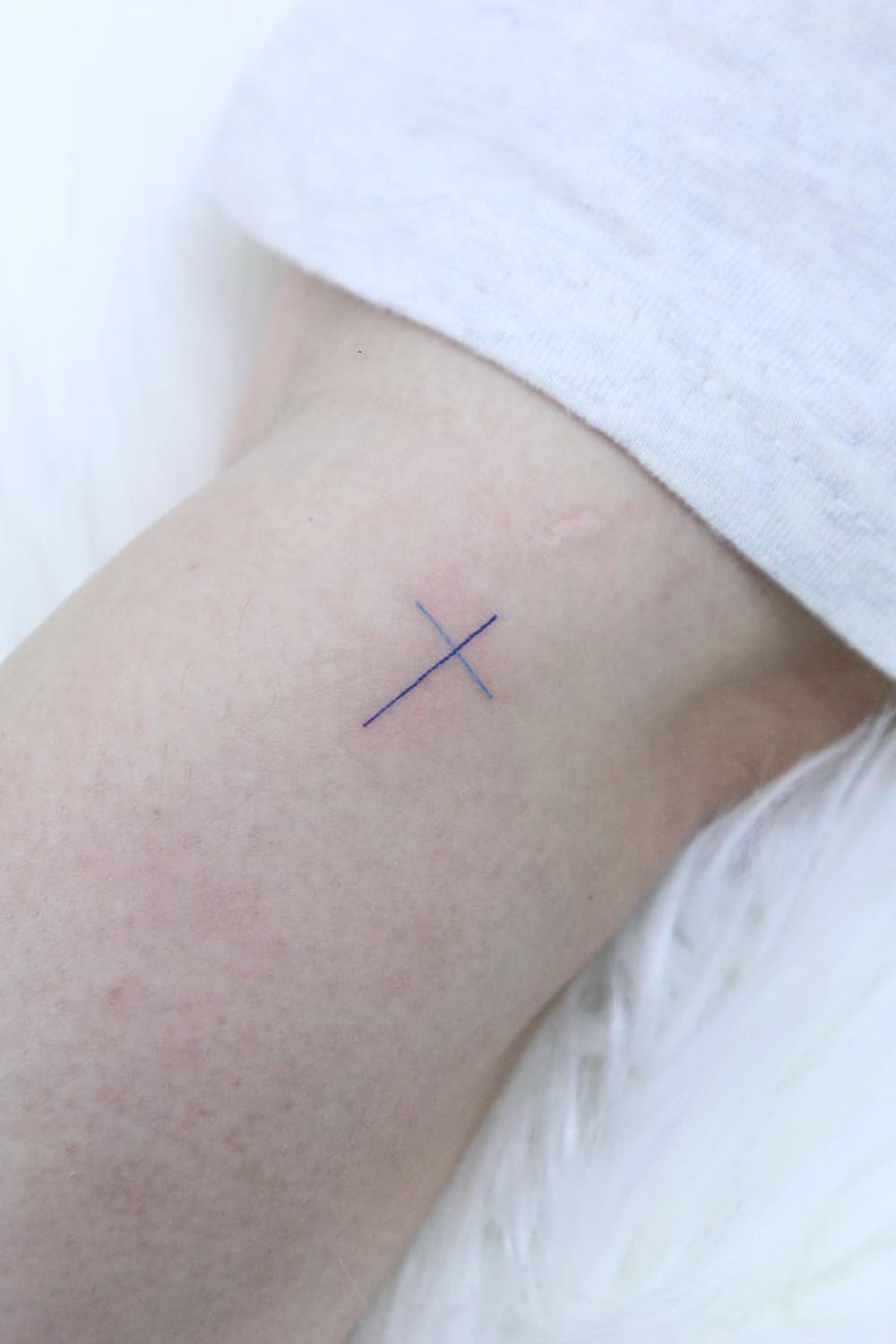 Colorful Small Cross Tattoo