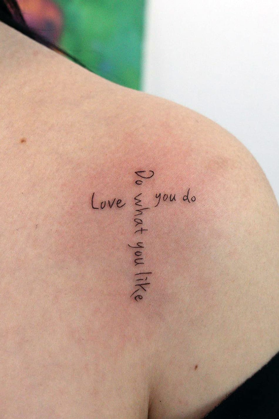 Small Quote Cross Tattoo