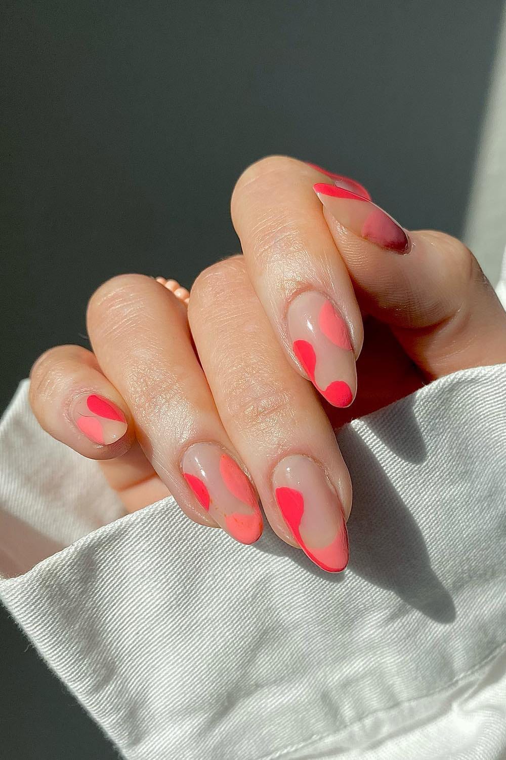 Pink and red nails