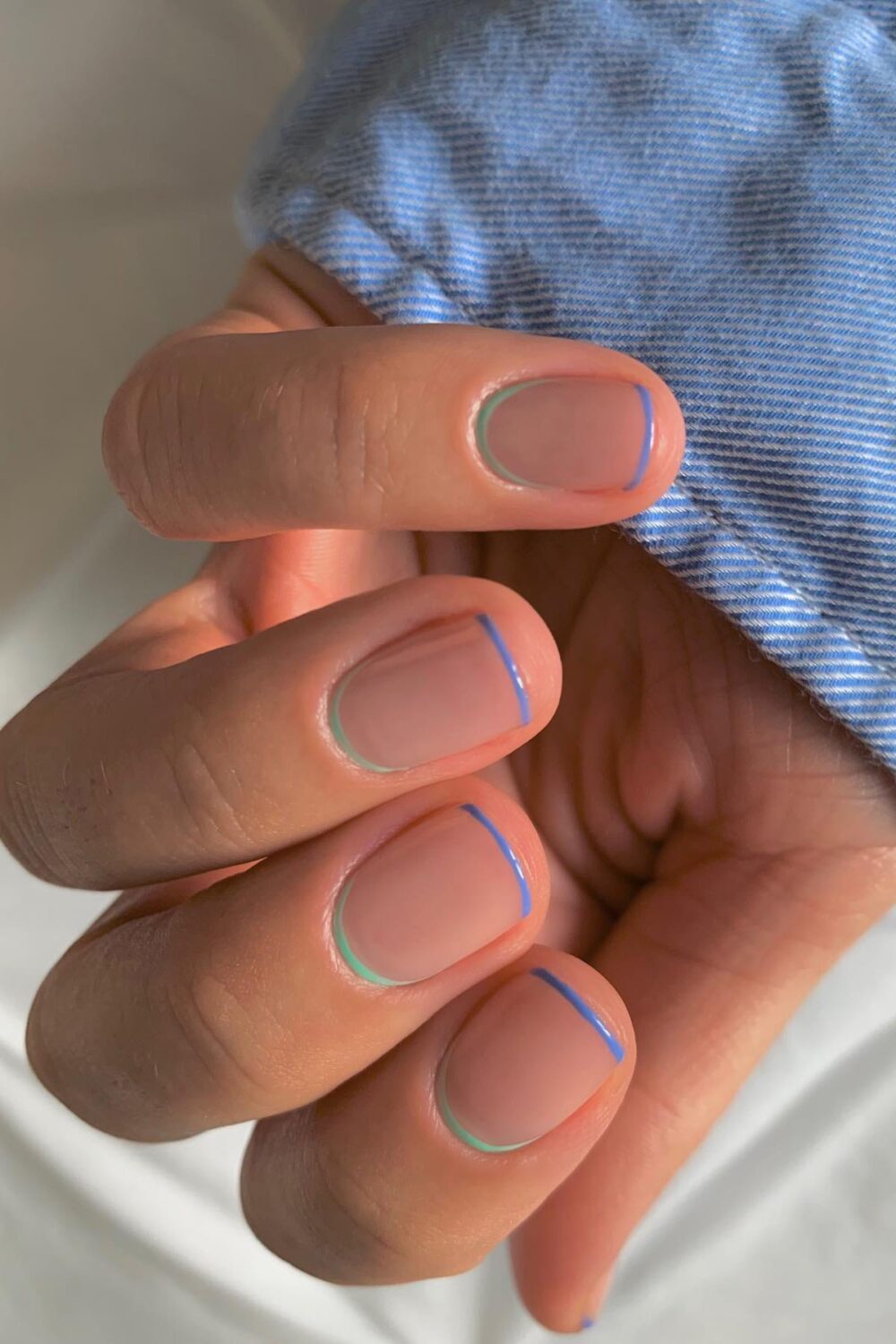 Thin Reverse French Manicure