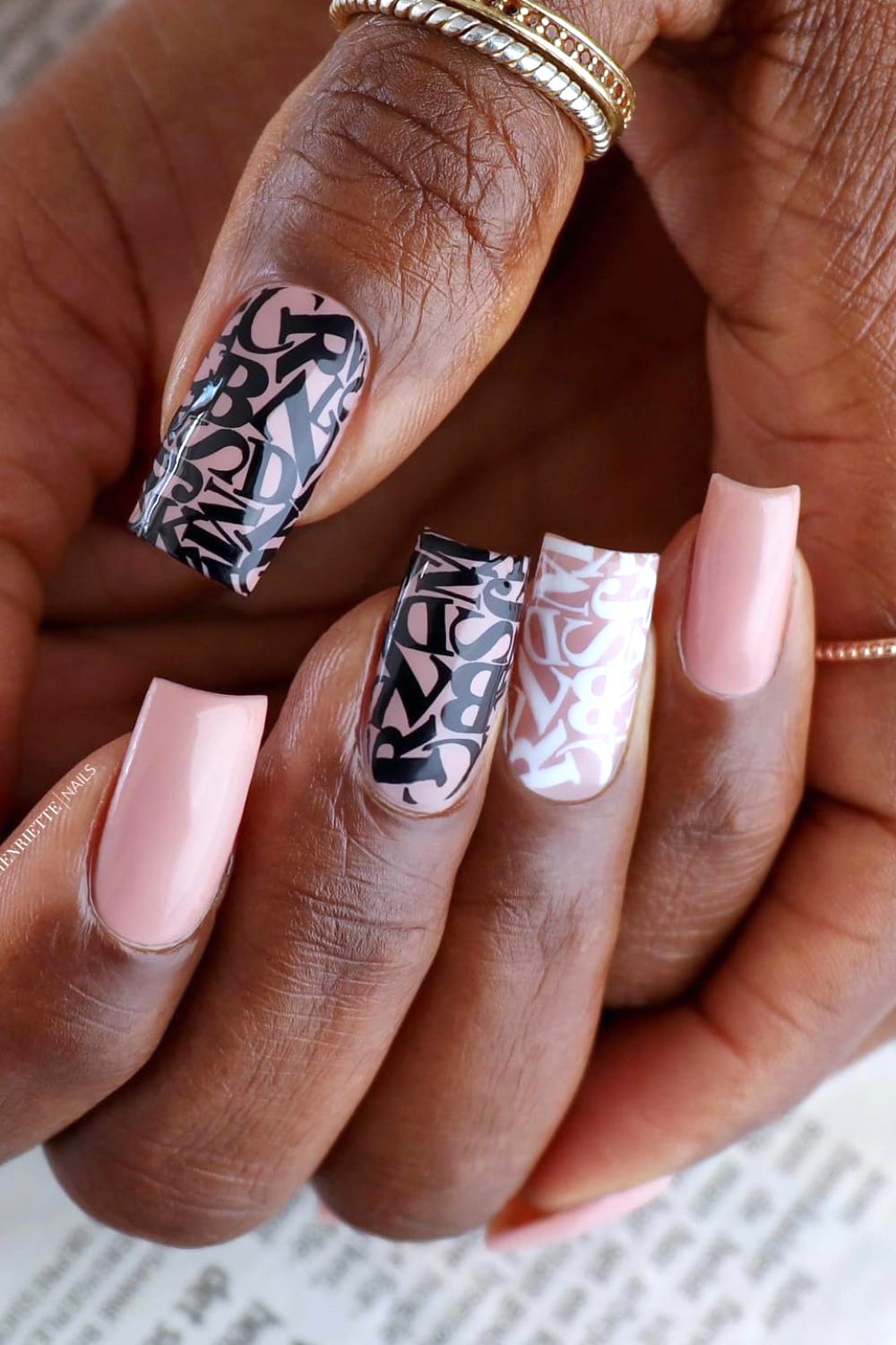 Black and white letters