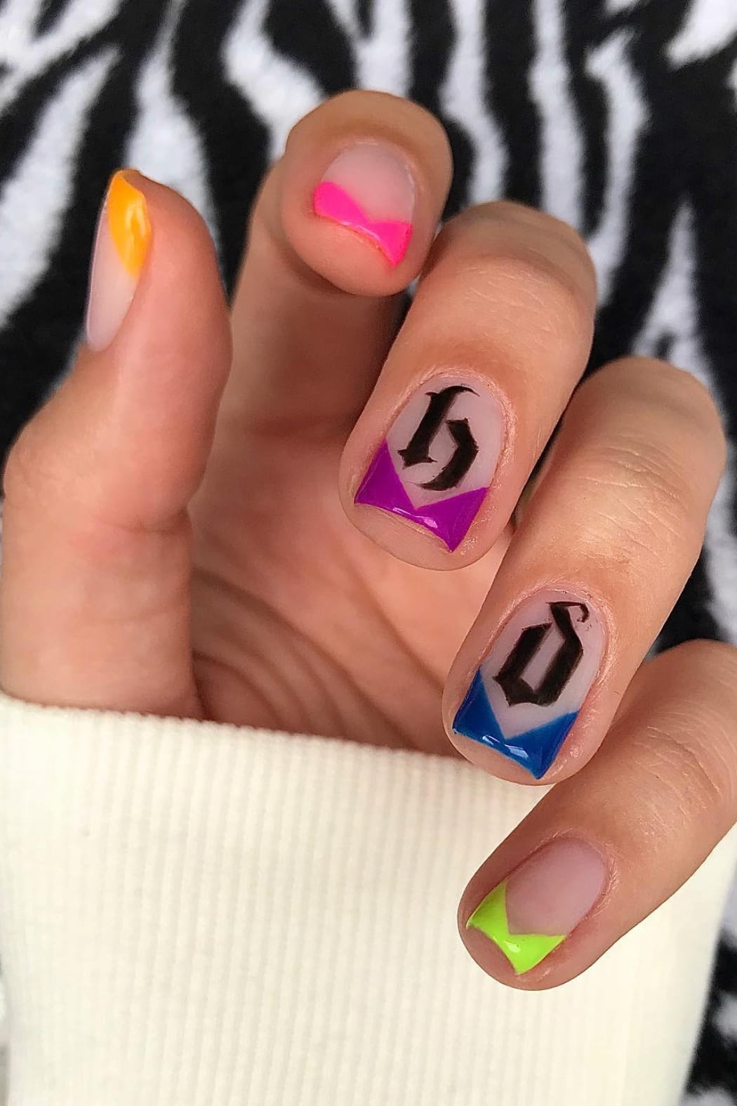 French Nails With Letters