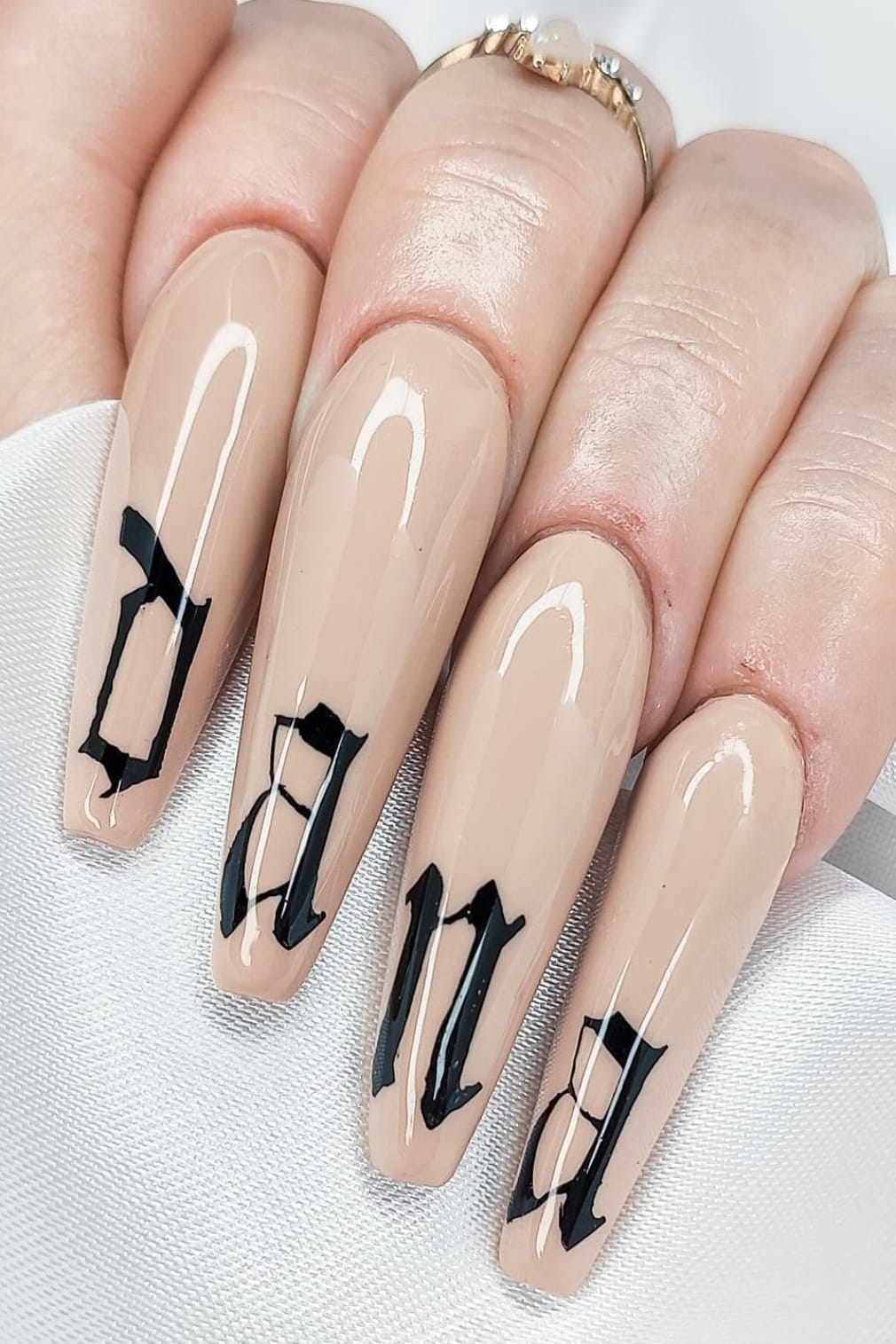 Long Coffin Nails With Letters
