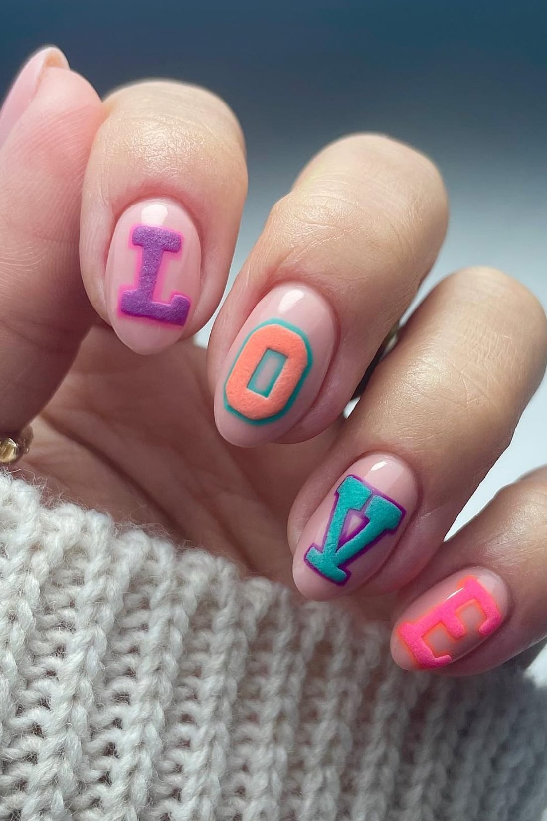 Love Letters Neon Nails