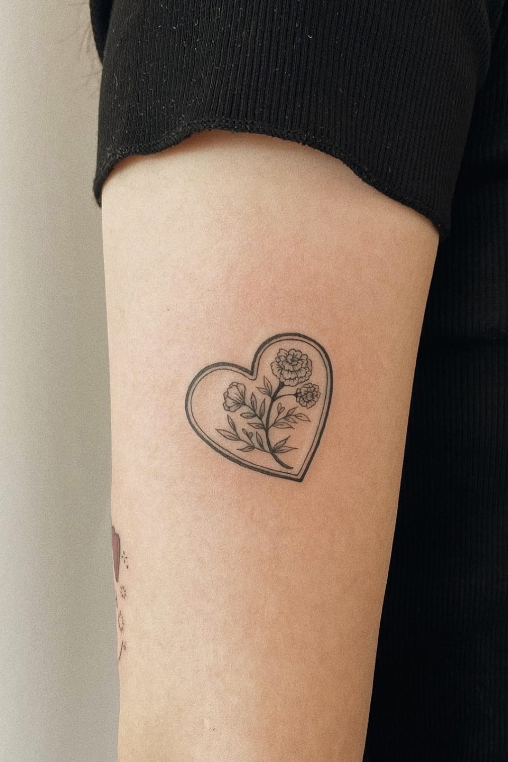 Small Flower Heart Tattoo