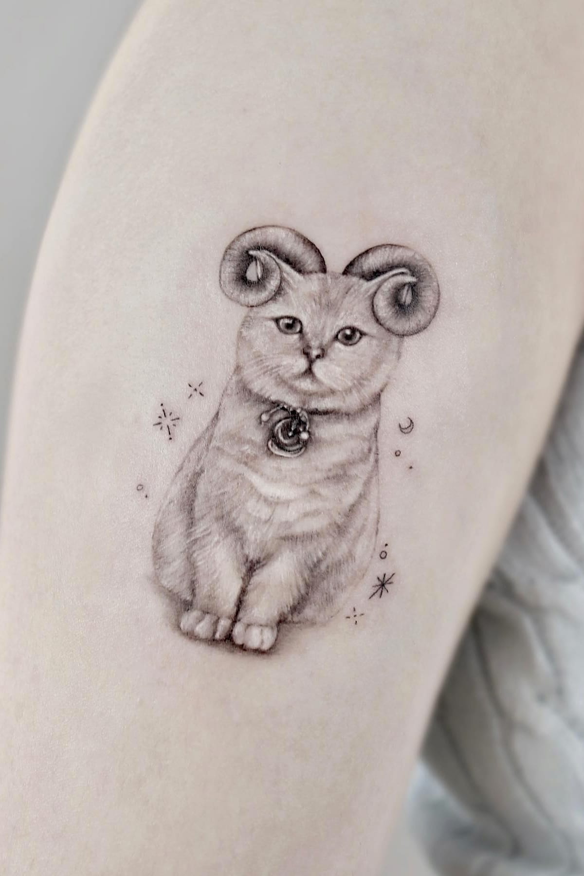 Aries Cat Tattoo