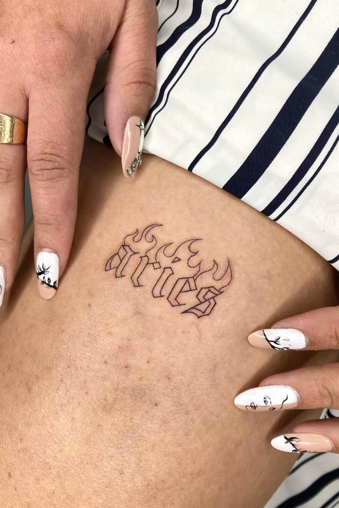 Aries Word Tattoo