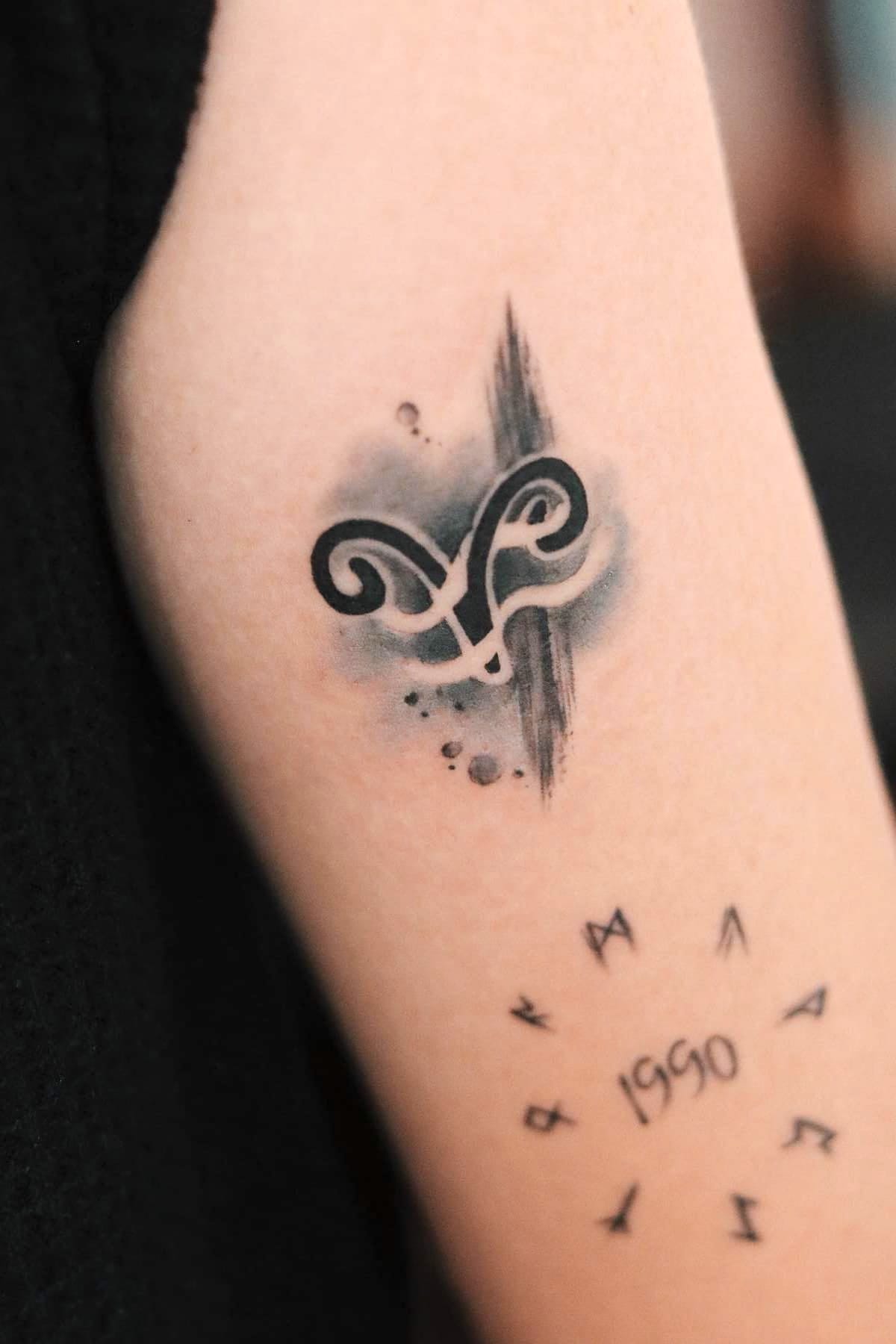 Aries and Aquarius Tattoo