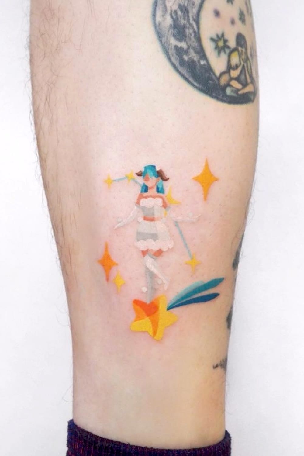 Colorful Aries Tattoo