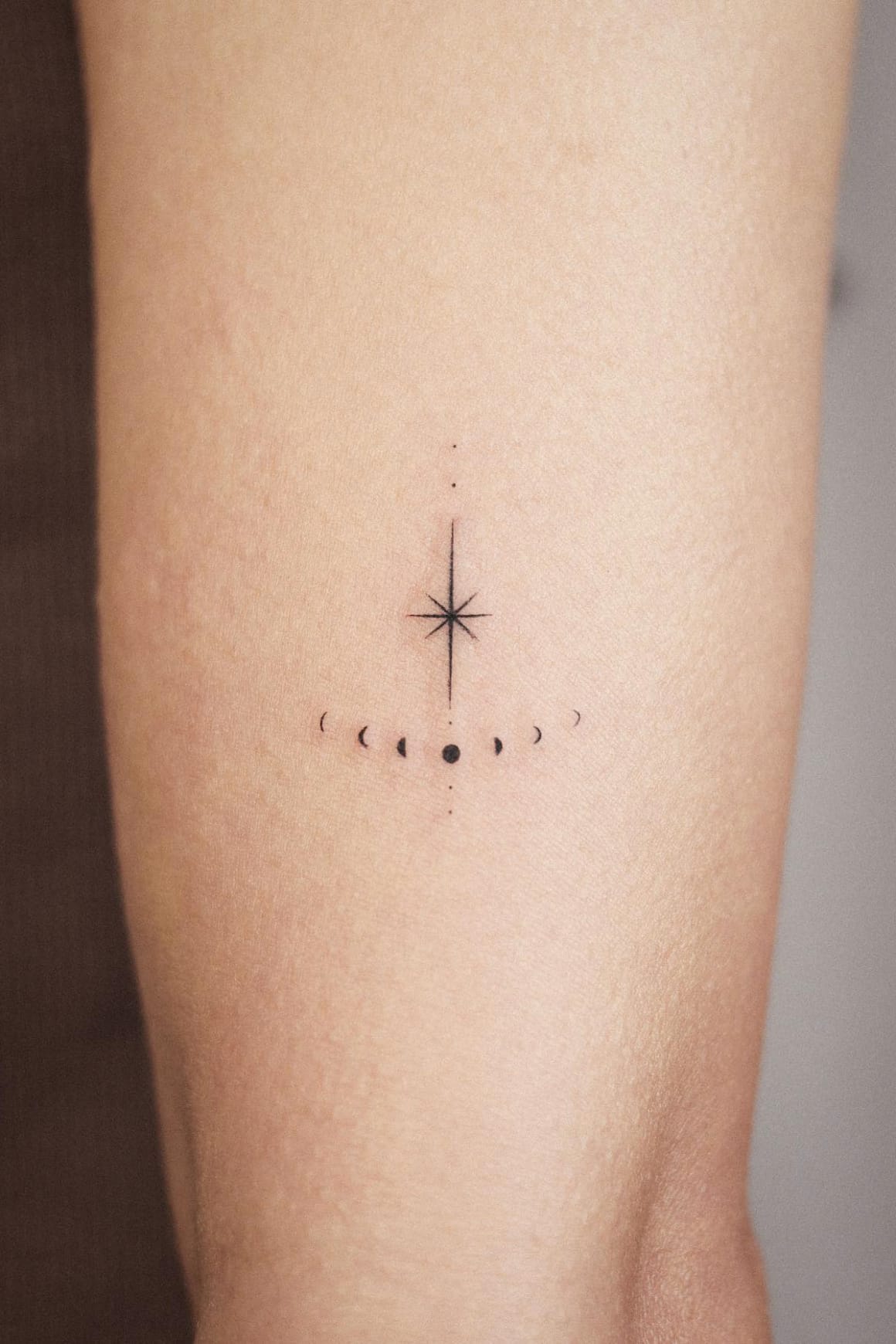 Moon Phase and Star Tattoo