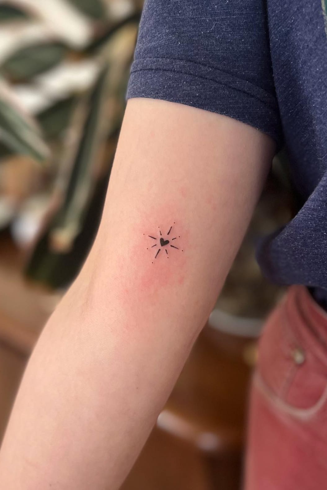 Small Star Heart Tattoo