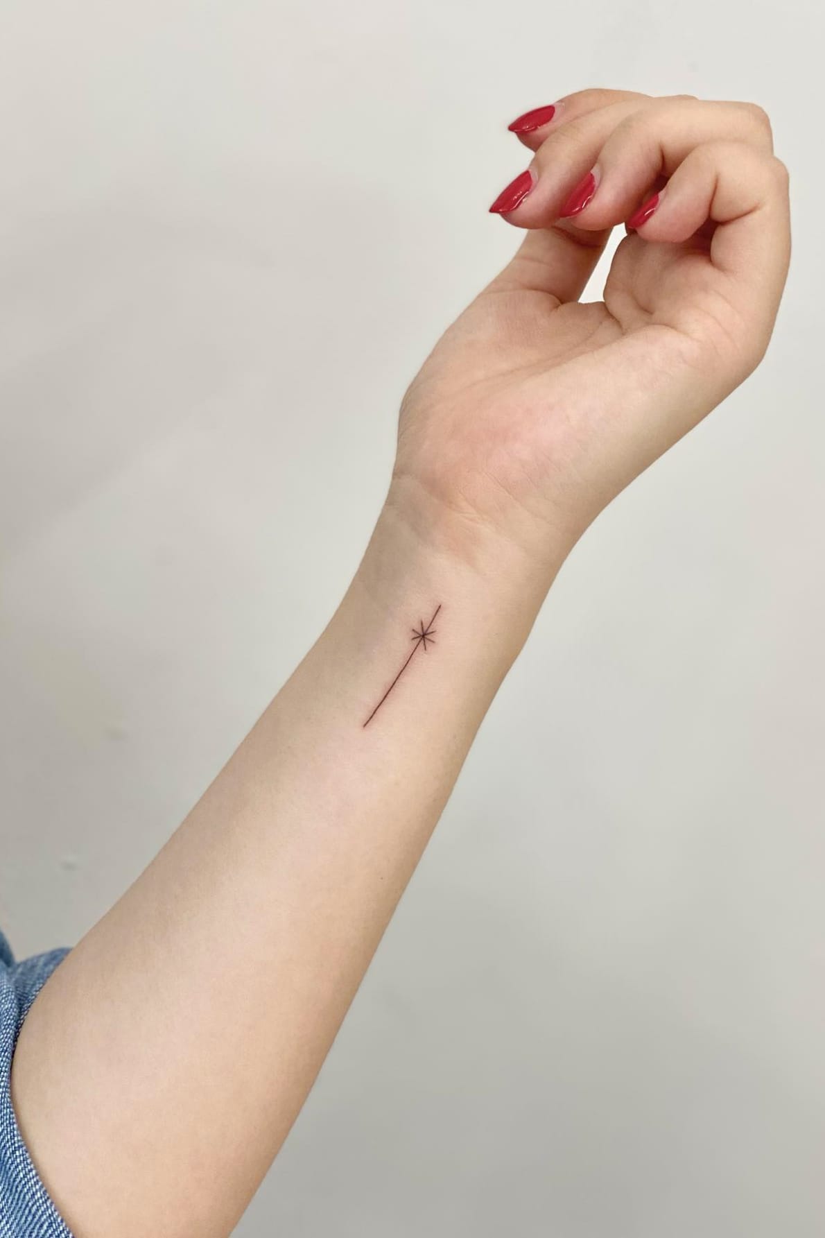 Line and Small Star Tattoo