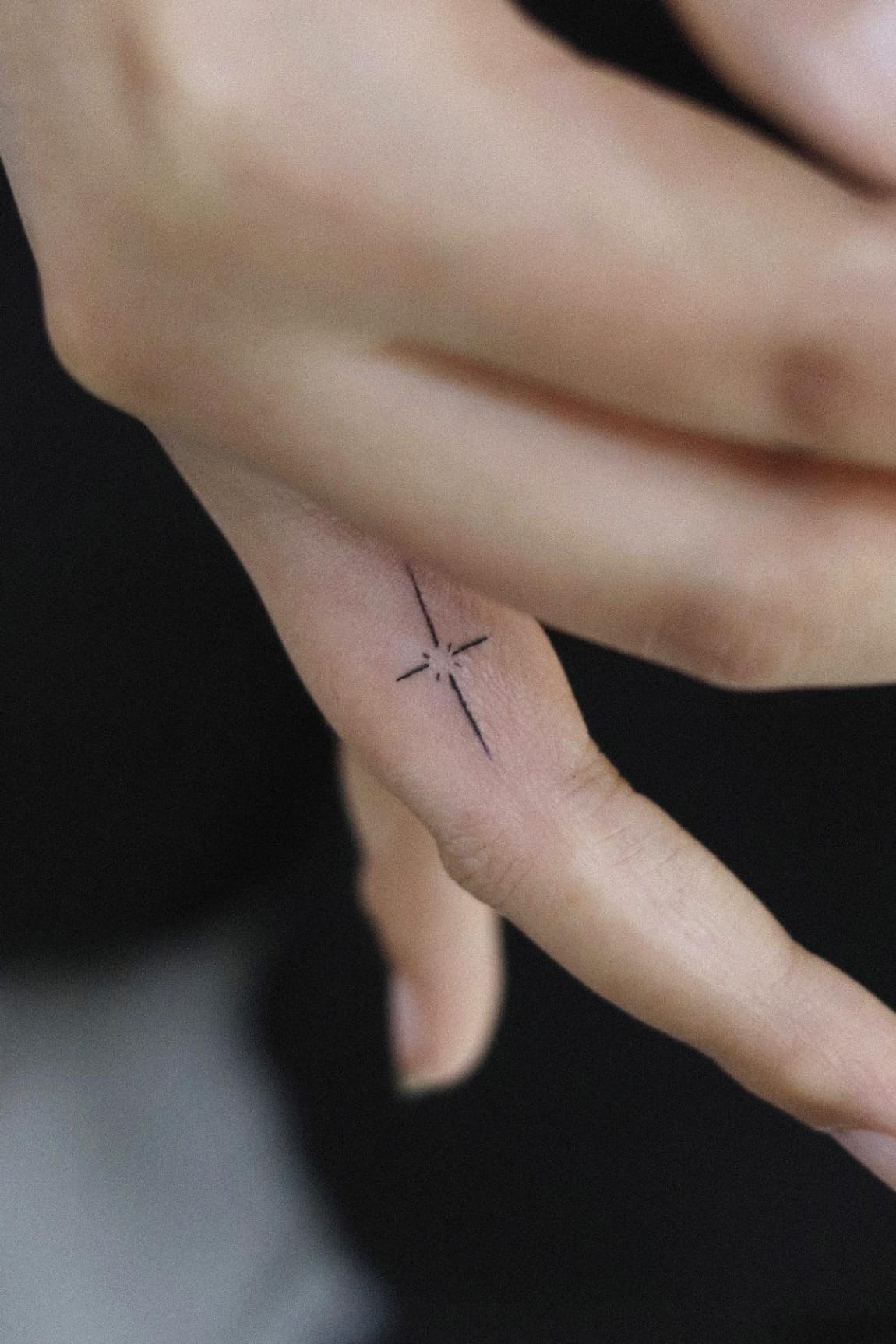 Small Star Tattoo on Finger Side