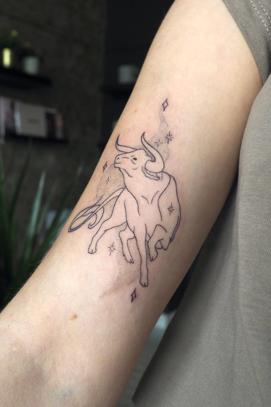 Taurus and Stars Tattoo