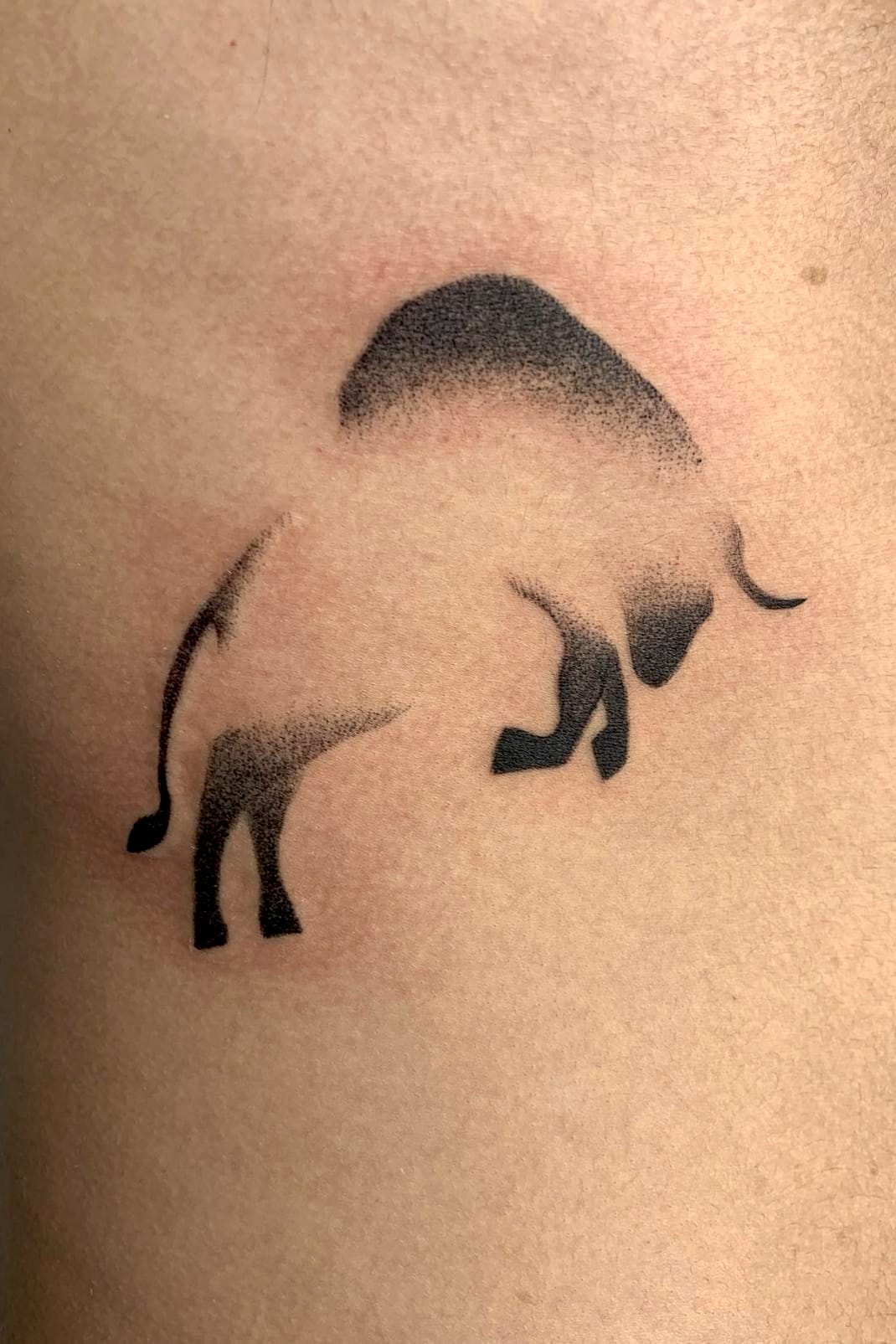Black and Grey Taurus Tattoo