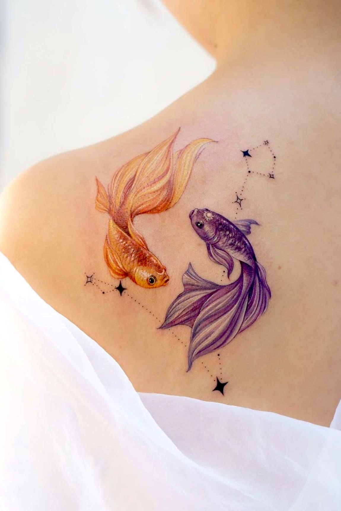 Colorful Pisces Tattoo