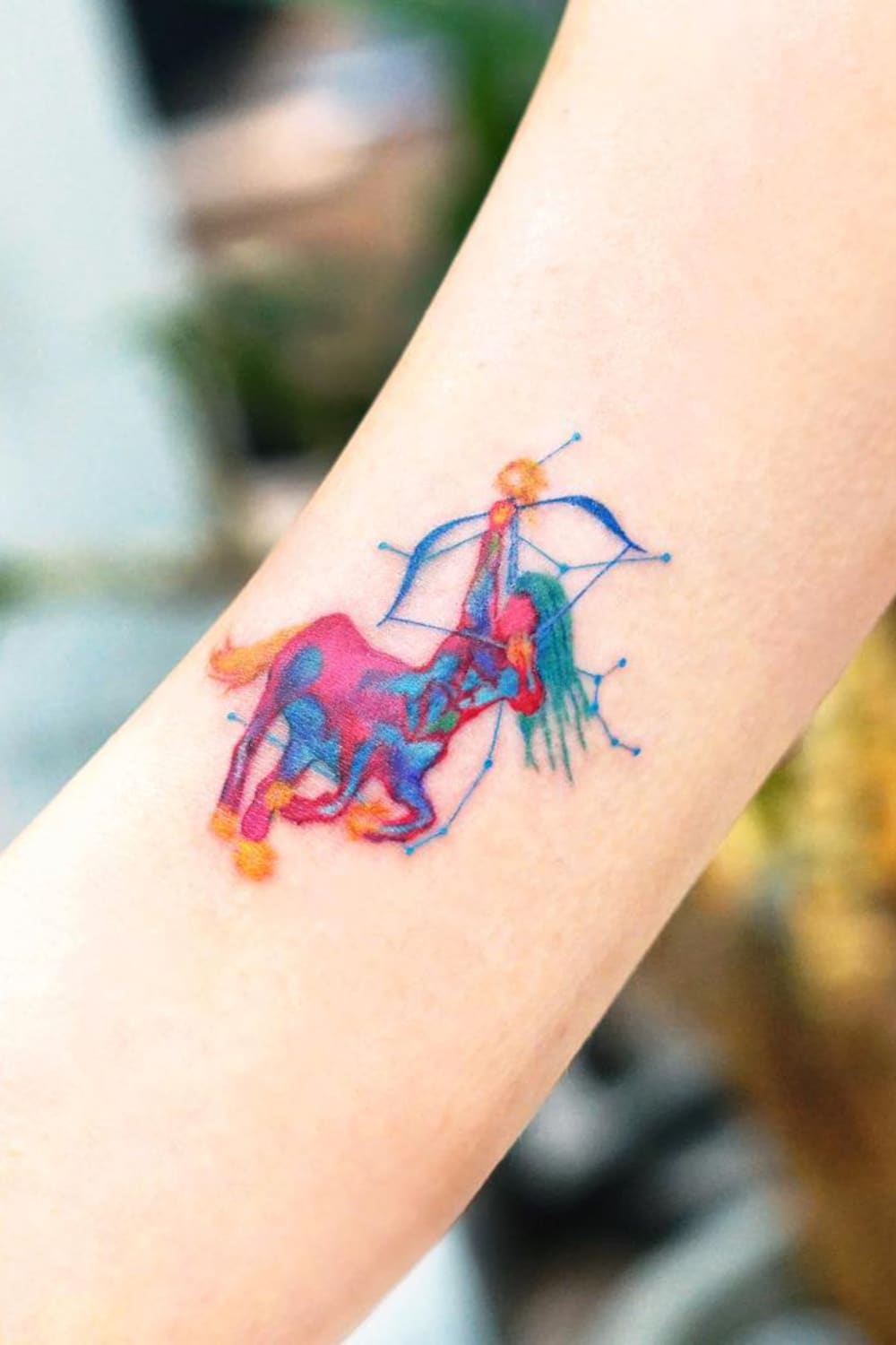 Colorful Sagittarius Tattoo