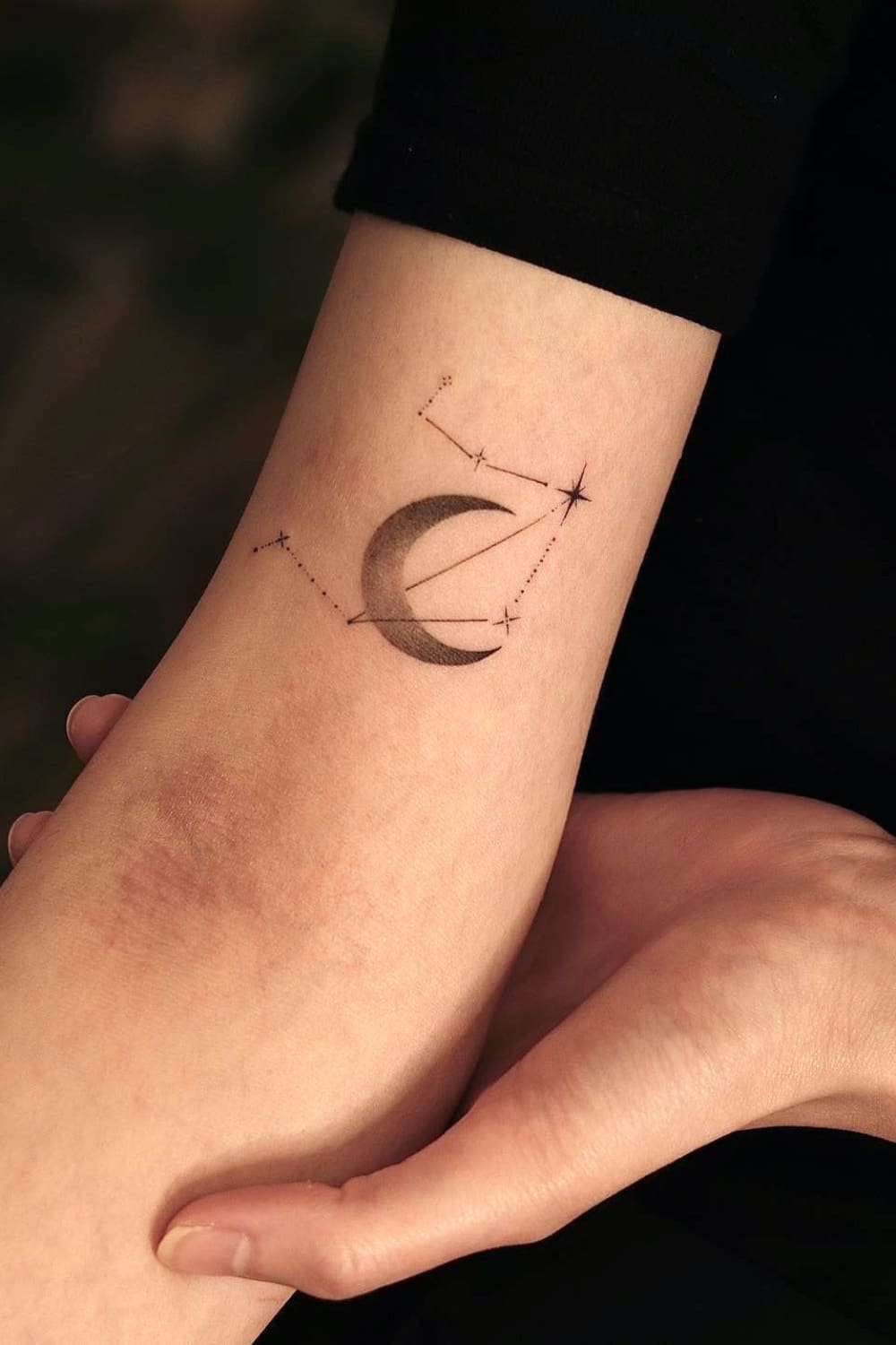 Constellation and Moon Libra Tattoo