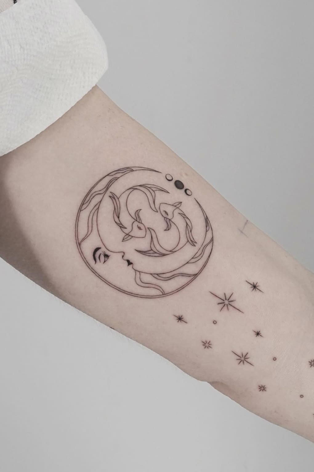 Moon Pisces Tattoo