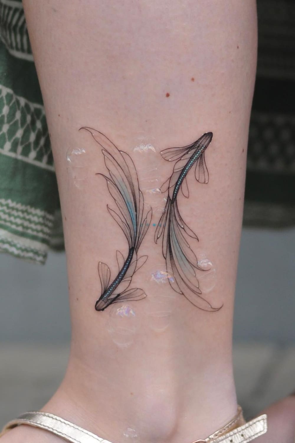 Pisces Tattoo on Ankle