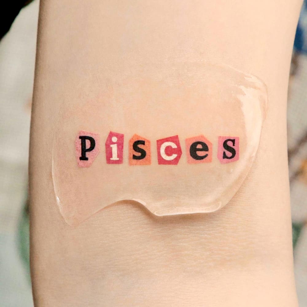Pisces Word Tattoo