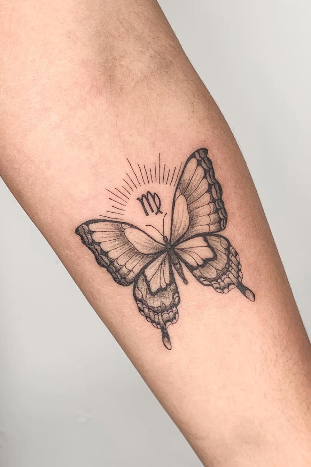 Virgo Butterfly Tattoo