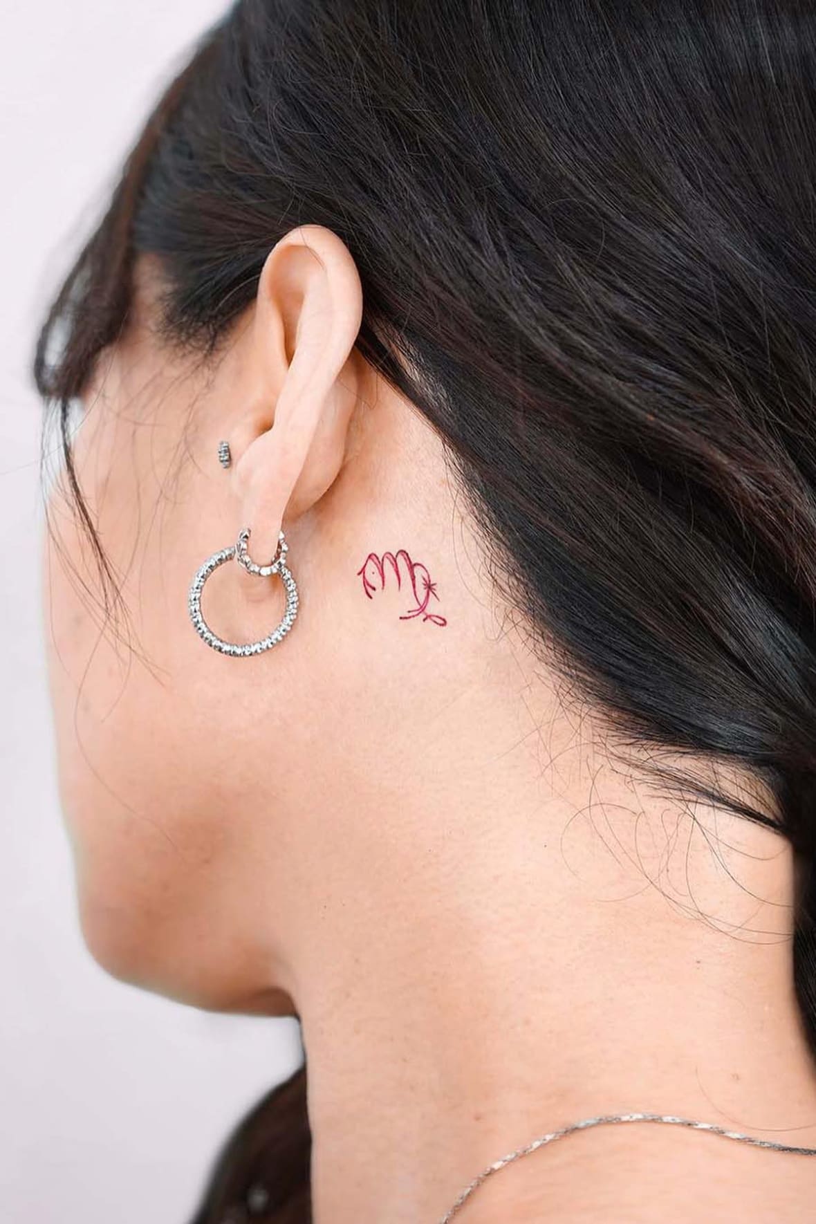 Virgo Tattoo Behind Ear