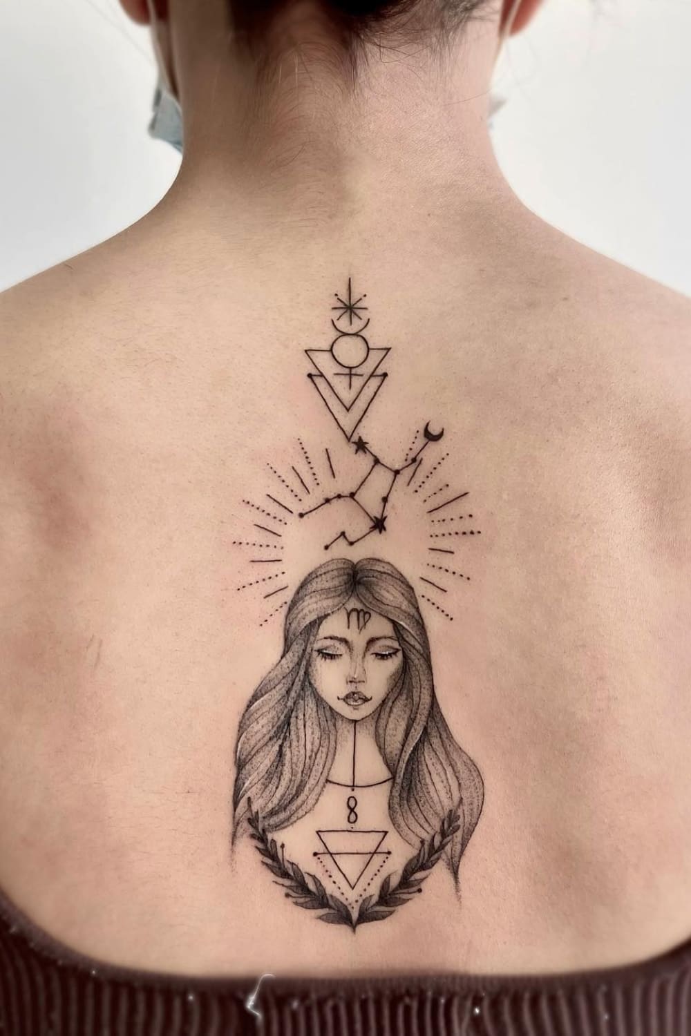 Virgo Tattoo On The Back