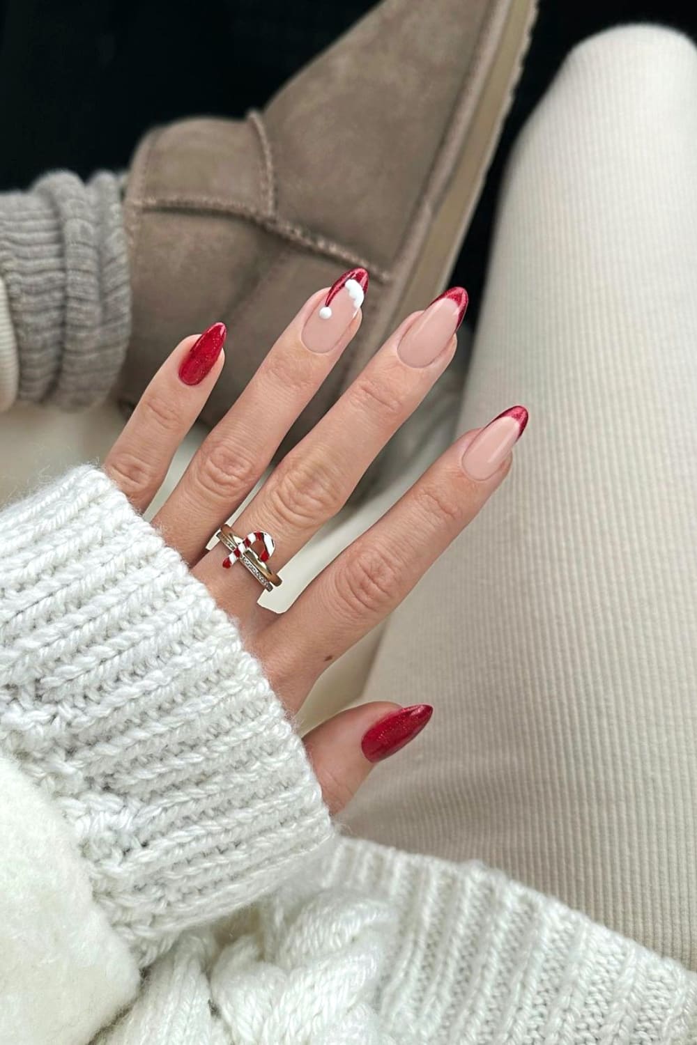 Christmas French Nails