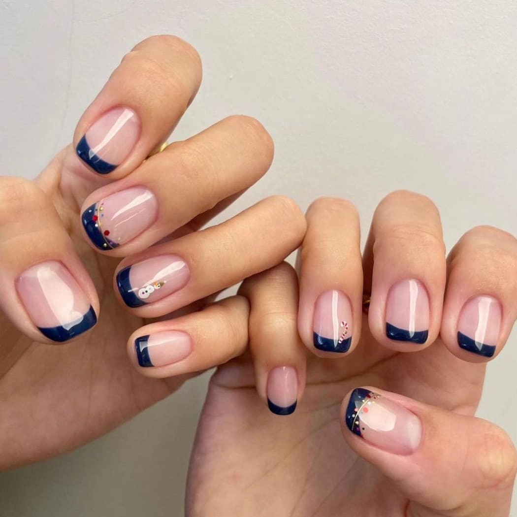 Christmas French Nails