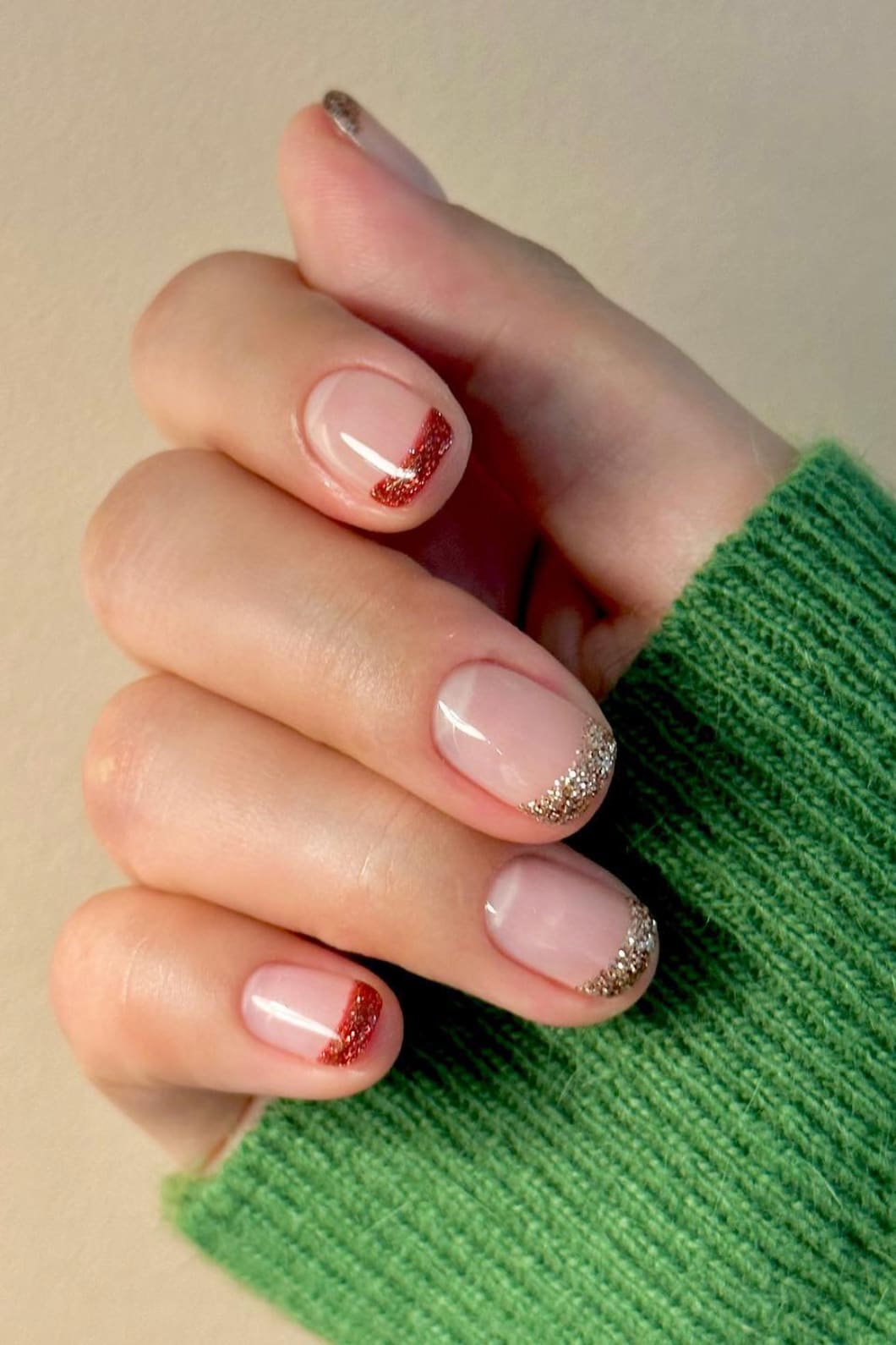 Christmas French Nails