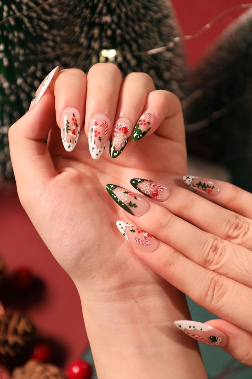 Christmas French Nails